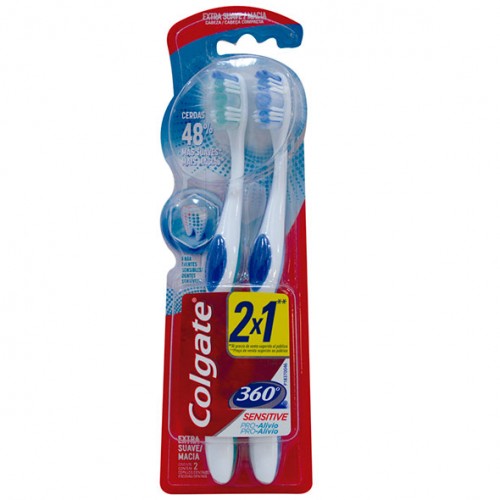 Cepillo Dental COLGATE 360 Sensitive Pro Alivio 2x1