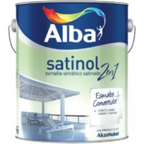 Pintura Alba Satinol Sintetico Satinado Verde Guajira 4L