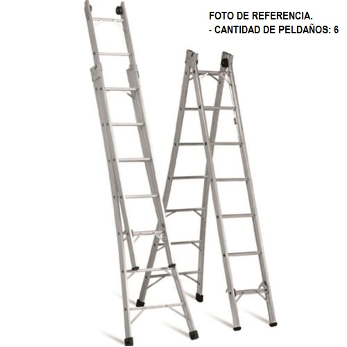 Escalera Articulada Extensible Alustep P006 Aluminio 6pel. 3m