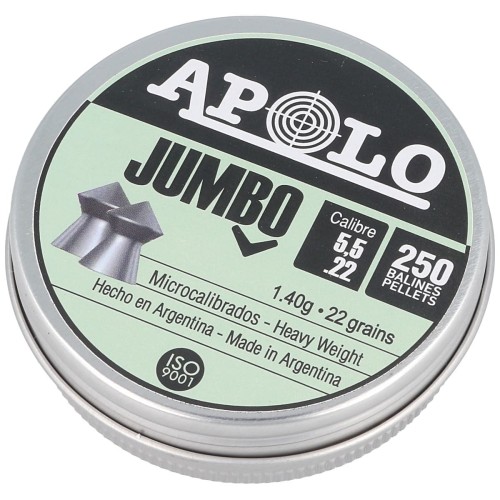 Balines para Aire Comprimido Apolo Jumbo 5,5mm 250u Balines para Aire Comprimido Apolo Jumbo 5,5mm 250u