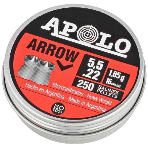 Balines para Aire Comprimido Apolo Arrow 5,5mm 250u Balines para Aire Comprimido Apolo Arrow 5,5mm 250u