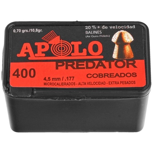 Balines para Aire Comprimido Apolo Predator 4,5mm 400u Balines para Aire Comprimido Apolo Predator 4,5mm 400u