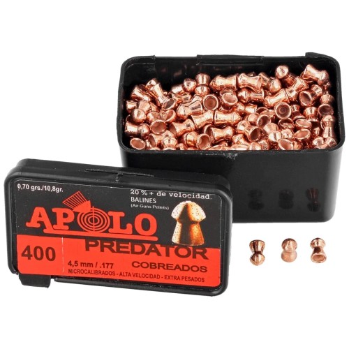 Balines para Aire Comprimido Apolo Predator 4,5mm 400u Balines para Aire Comprimido Apolo Predator 4,5mm 400u