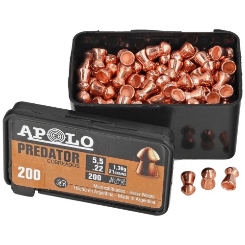 Balines para Aire Comprimido Apolo Predator 5,5mm 200u Balines para Aire Comprimido Apolo Predator 5,5mm 200u