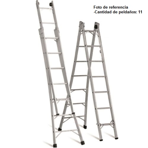 Escalera Articulada Extensible Alustep P011 Aluminio 11pel. 6,1m