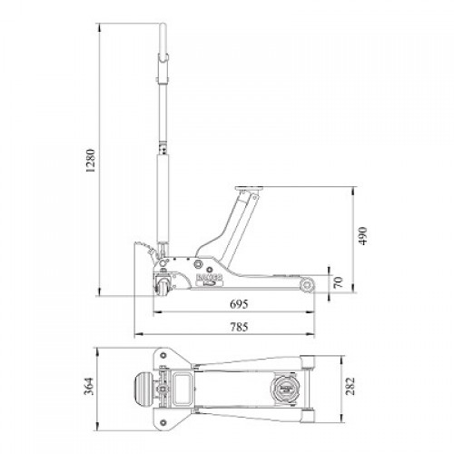 Gato Hidraulico Yacare Bahco BH12000 2Tn 70-490mm