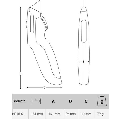 Cutter Bahco KB 18mm 6" Bicomponente