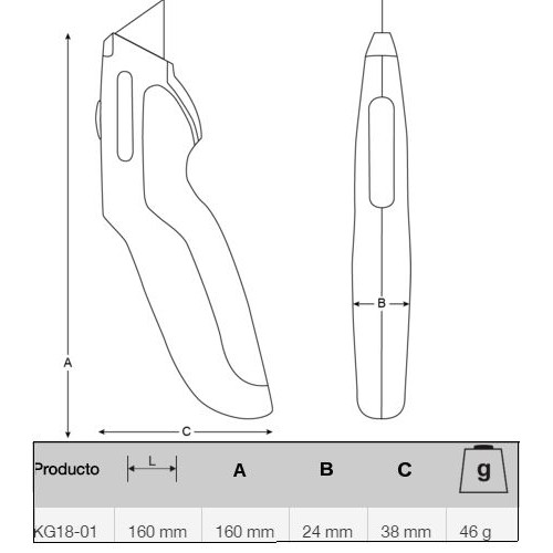 Cutter Bahco KG 18mm 6" Plastico