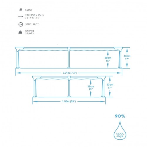 Piscina Bestway Steel Pro 56401 Estructura 1200 Litros