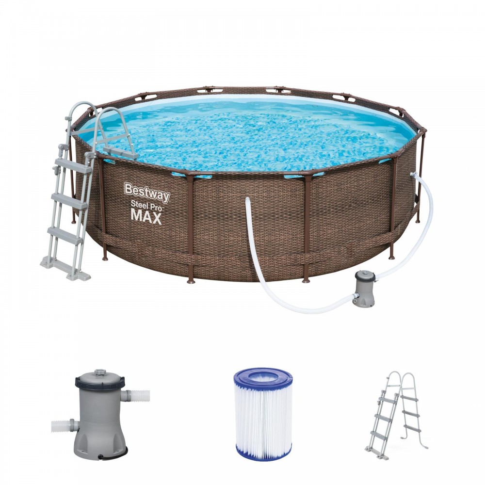 Бассейн каркасный power steel swim vista. Bestway Steel Pro Max 366x100. Бассейн Бествей 366 на 100. Бассейн Bestway Steel Pro Max 56709, 366х100 см. 56725 Bestway.