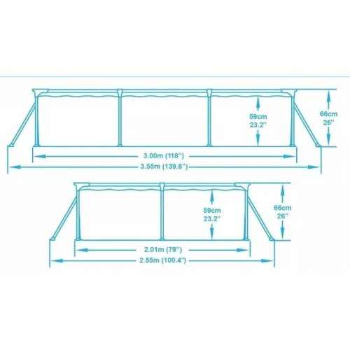 Piscina Bestway 56411 Estructura Rectang 3300L + Filtro