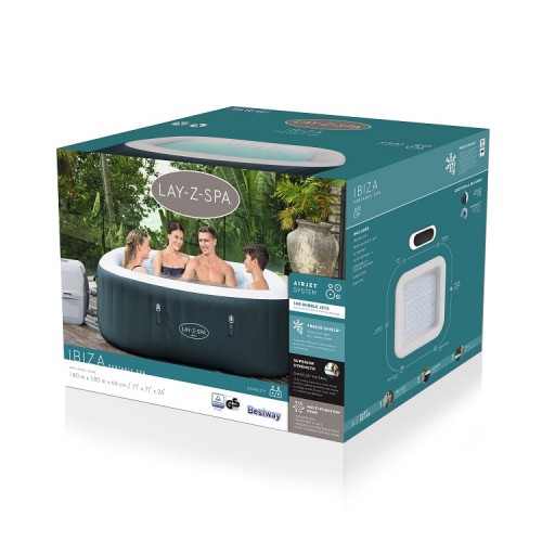 Bañera de Hidromasajes Bestway Lay-Z-Spa Ibiza 40°C 4p