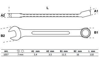 Llave Combinada BGS Technic 1057 7mm
