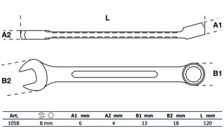 Llave Combinada BGS Technic 1058 8mm