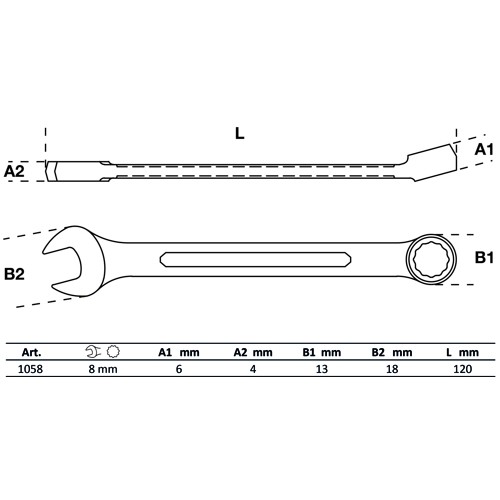 Llave Combinada BGS Technic 1058 8mm