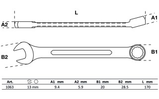 Llave Combinada BGS Technic 1063 13mm Llave Combinada BGS Technic 1063 13mm