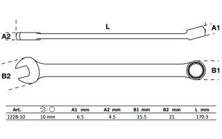 Llave Combinada Extra Larga BGS Technic 1228 10mm