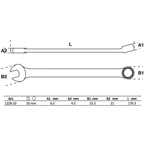 Llave Combinada Extra Larga BGS Technic 1228 10mm