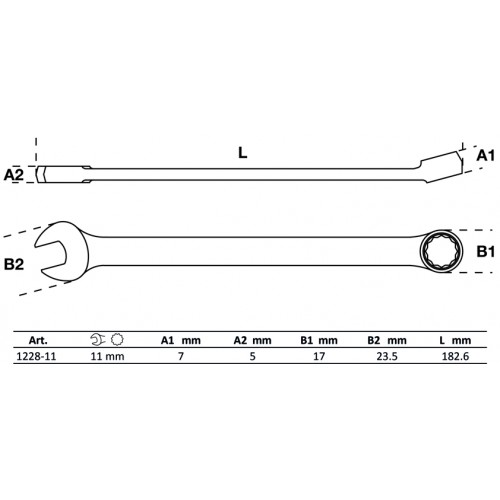 Llave Combinada Extra Larga BGS Technic 1228 11mm