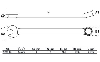 Llave Combinada Extra Larga BGS Technic 1228 14mm