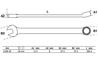 Llave Combinada Extra Larga BGS Technic 1228 18mm