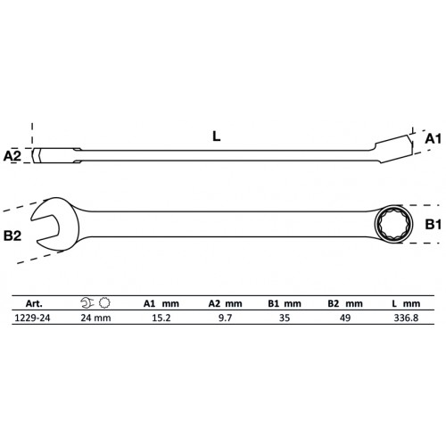 Llave Combinada Extra Larga BGS Technic 1229 24mm