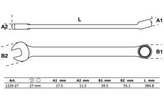 Llave Combinada Extra Larga BGS Technic 1229 27mm