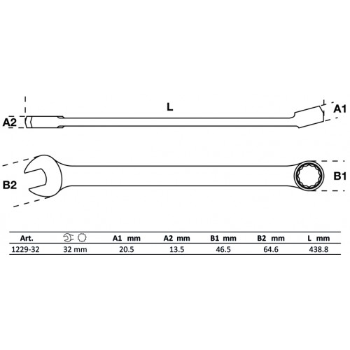 Llave Combinada Extra Larga BGS Technic 1229 32mm