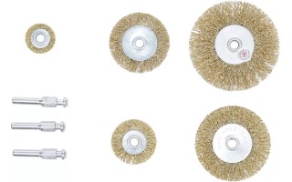 Cepillos de Acero BGS DIY Plato Ondulado 8pzs 25-75mm Cepillos de Acero BGS DIY Plato Ondulado 8pzs 25-75mm