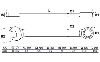 Llave Combinada Cricket BGS Technic 6512 12mm