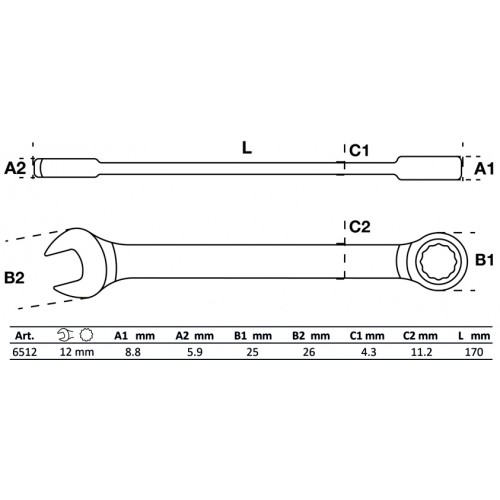 Llave Combinada Cricket BGS Technic 6512 12mm