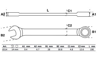 Llave Combinada Cricket BGS Technic 6514 14mm