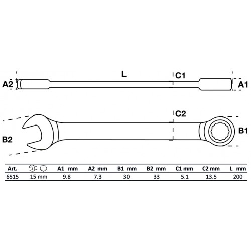 Llave Combinada Cricket BGS Technic 6515 15mm