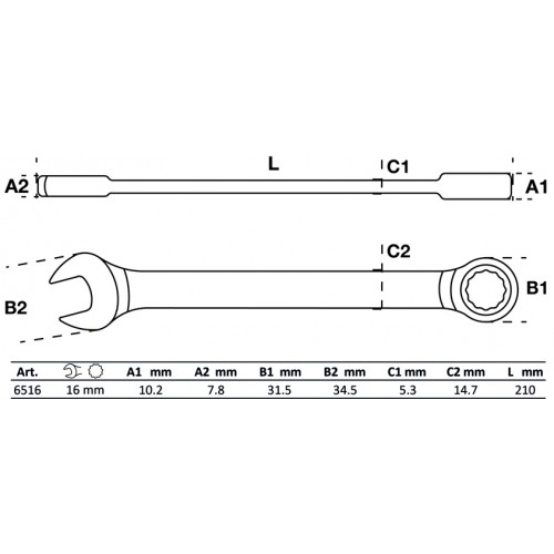 Llave Combinada Cricket BGS Technic 6516 16mm