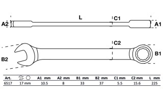 Llave Combinada Cricket BGS Technic 6517 17mm