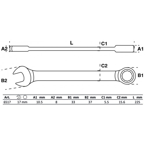 Llave Combinada Cricket BGS Technic 6517 17mm