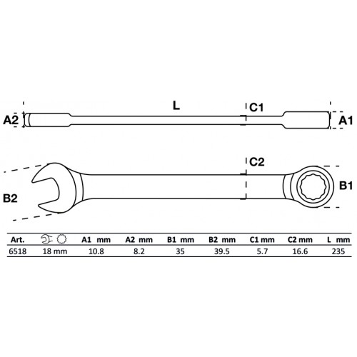 Llave Combinada Cricket BGS Technic 6518 18mm