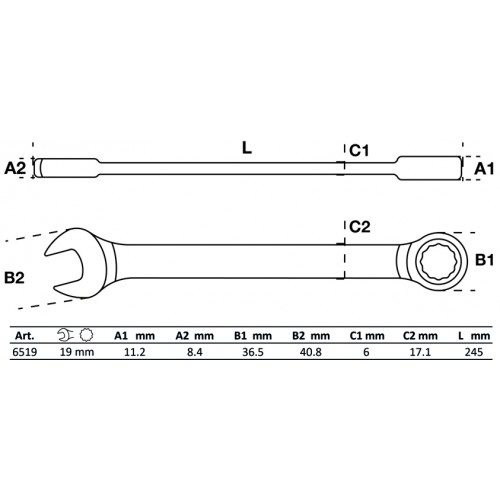 Llave Combinada Cricket BGS Technic 6519 19mm