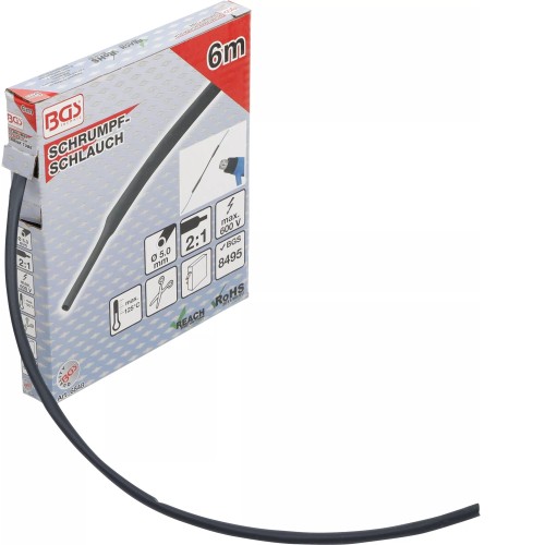 Fundas Termocontraibles BGS Technic 6848 5mm 6m Negro