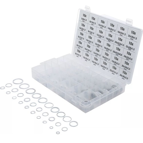 Arandelas de Aluminio BGS Technic 8143 9-36mm 300pzs Arandelas de Aluminio BGS Technic 8143 9-36mm 300pzs
