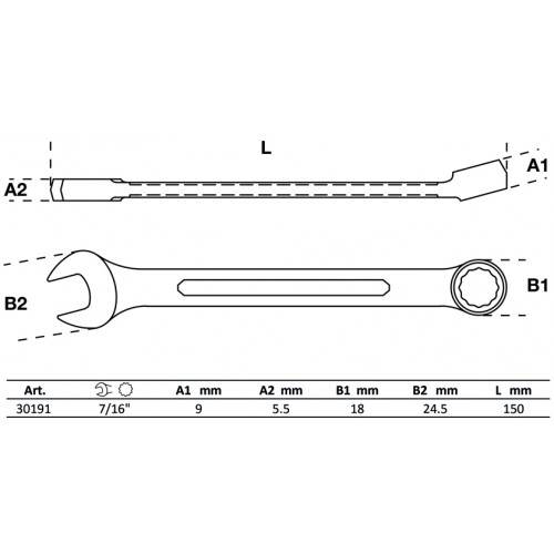 Llave Combinada BGS Technic 30191 7/16"