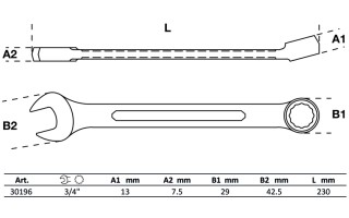 Llave Combinada BGS Technic 30196 3/4" Llave Combinada BGS Technic 30196 3/4"