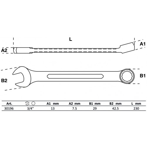 Llave Combinada BGS Technic 30196 3/4"