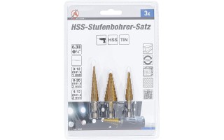 Brocas Escalonadas BGS DIY 1616 HSS 3pzs 3-20mm Brocas Escalonadas BGS DIY 1616 HSS 3pzs 3-20mm