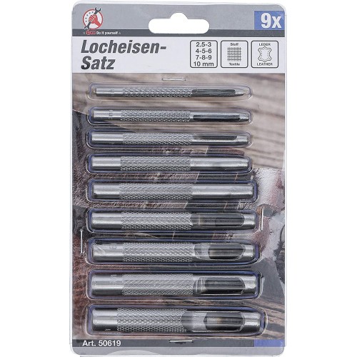 Sacabocados para Cuero BGS DIY 50619 9pzs 2,5-10mm