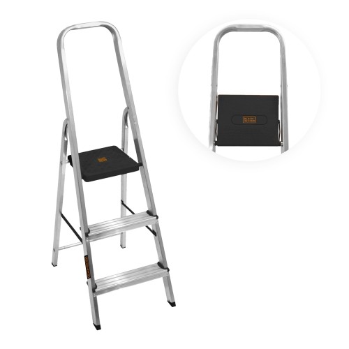 Escalera Tijera Black+Decker BXLD Aluminio 3pel. 0,68m