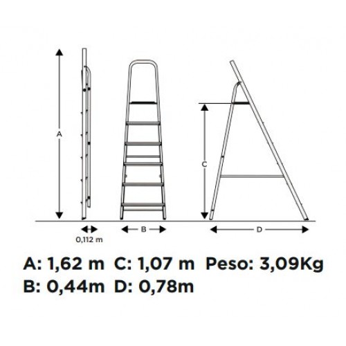 Escalera Tijera Black+Decker BXLD Aluminio 5pel. 1,07m