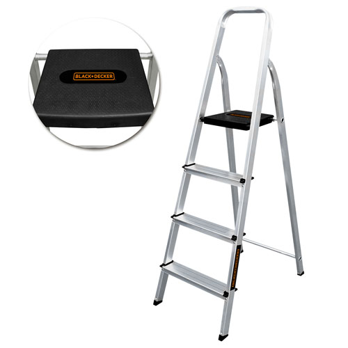 Escalera Tijera Black+Decker BXLD Aluminio 4pel. 0,85m