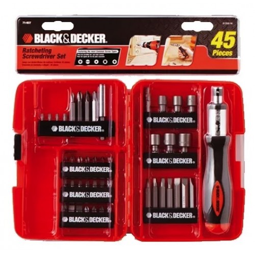 Destornillador Cricket y Puntas Black+Decker 45pzs