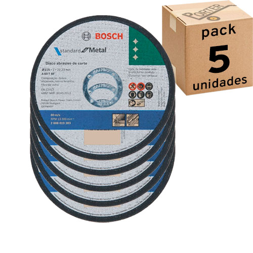 Disco de Corte Metal Bosch Standard 115mm x 1mm x5u